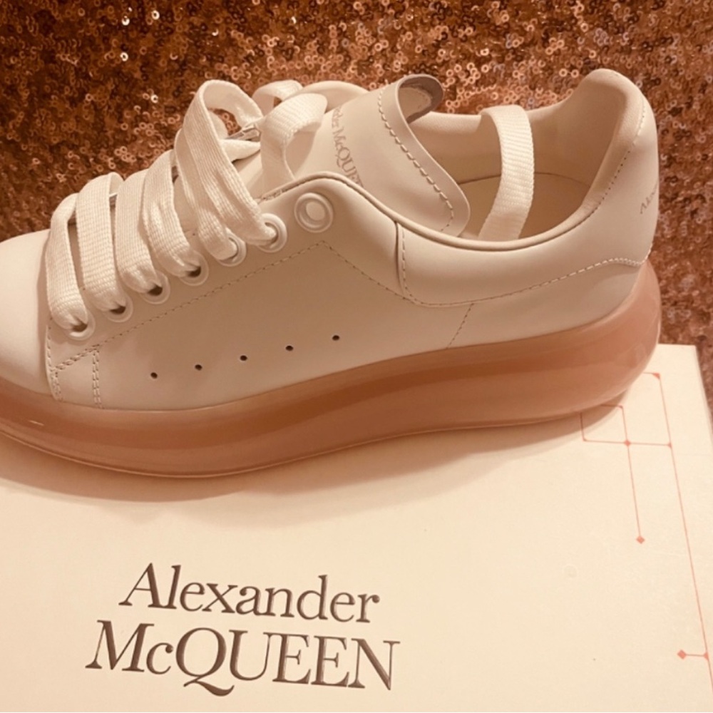 Alexander McQueen Women's White and Brown Sneakers
